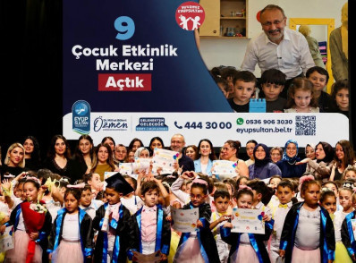 EYÜPSULTAN'DA 124 ÇOCUK İLK MEZUNİYET HEYECANINI YAŞADI